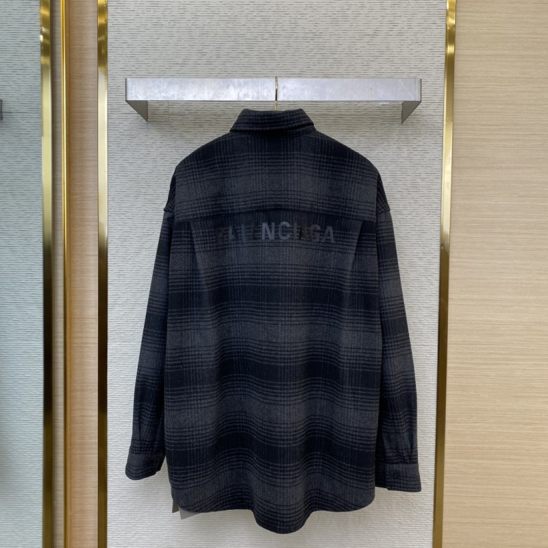 Balenciaga Letters Check Long Sleeve Shirt 1