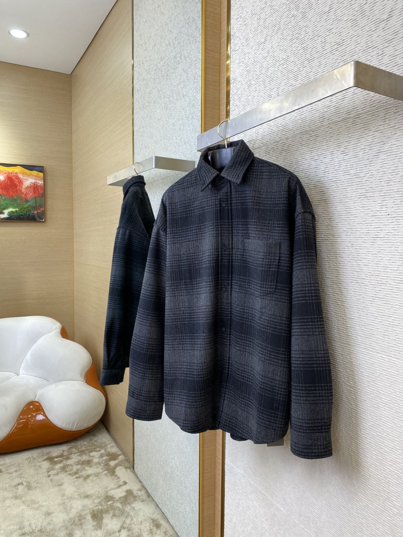 Balenciaga Letters Check Long Sleeve Shirt 2