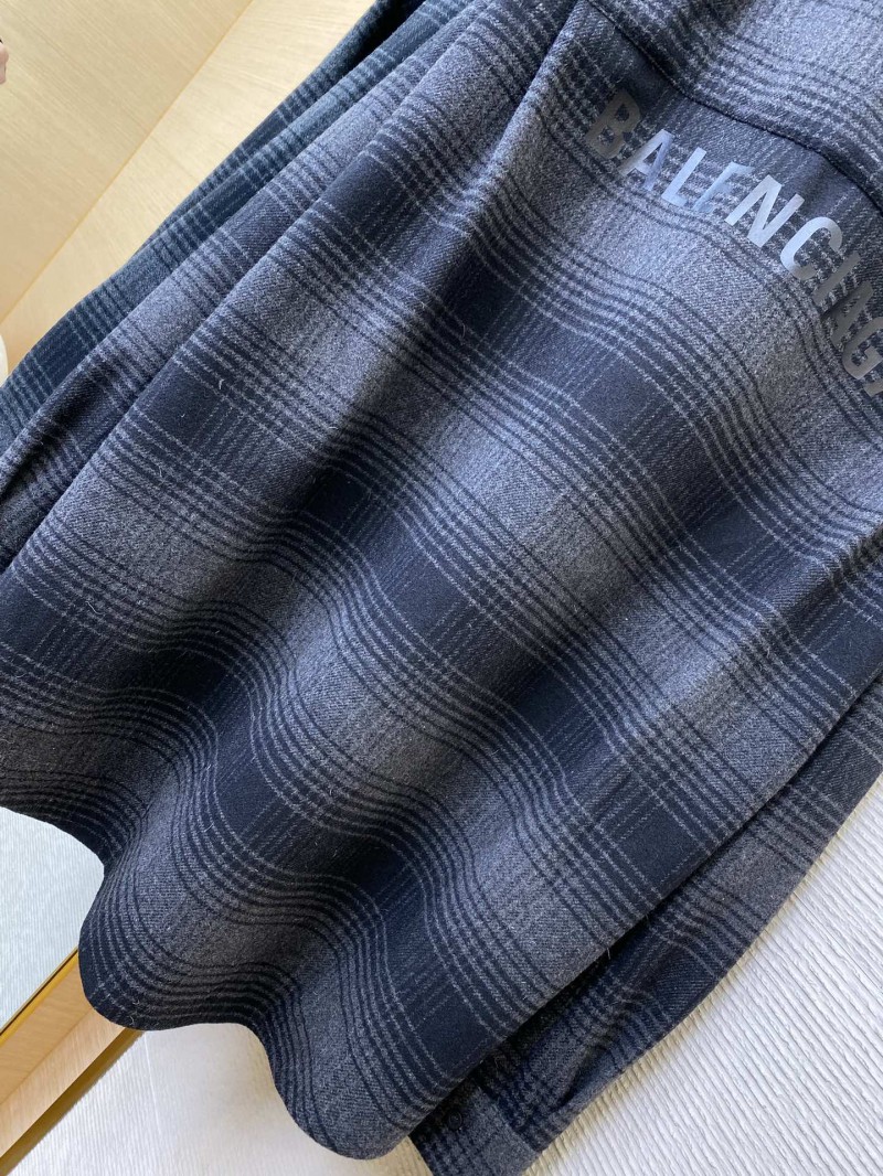 Balenciaga Letters Check Long Sleeve Shirt 7