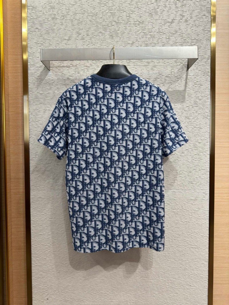 Dior Jacquard All-over Print Short Sleeve T-Shirt 1 1