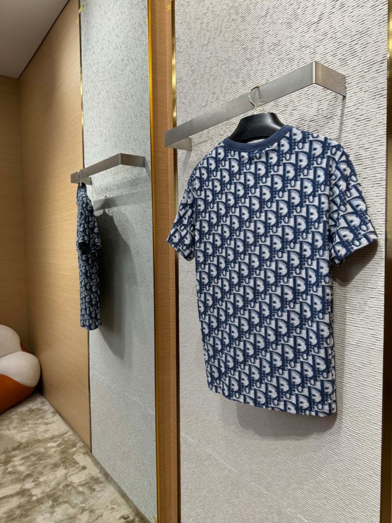 Dior Jacquard All-over Print Short Sleeve T-Shirt 1 3