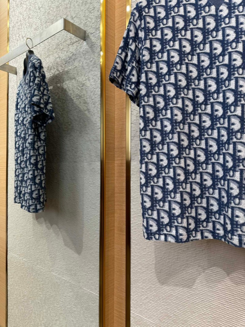 Dior Jacquard All-over Print Short Sleeve T-Shirt 1 5