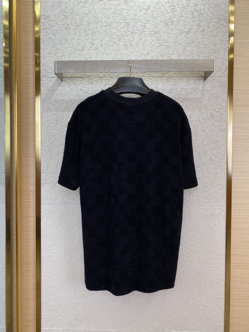 LV Checkered Terry Velour Short Sleeve T-Shirt 1