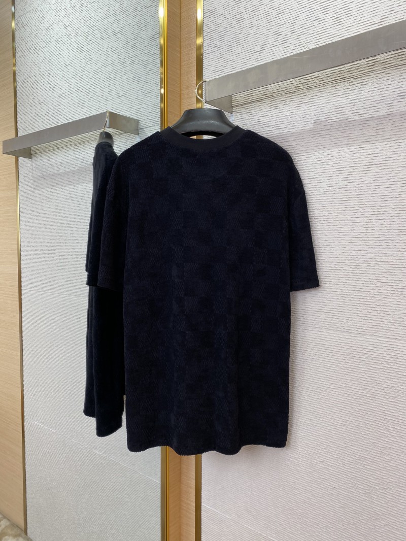 LV Checkered Terry Velour Short Sleeve T-Shirt 5