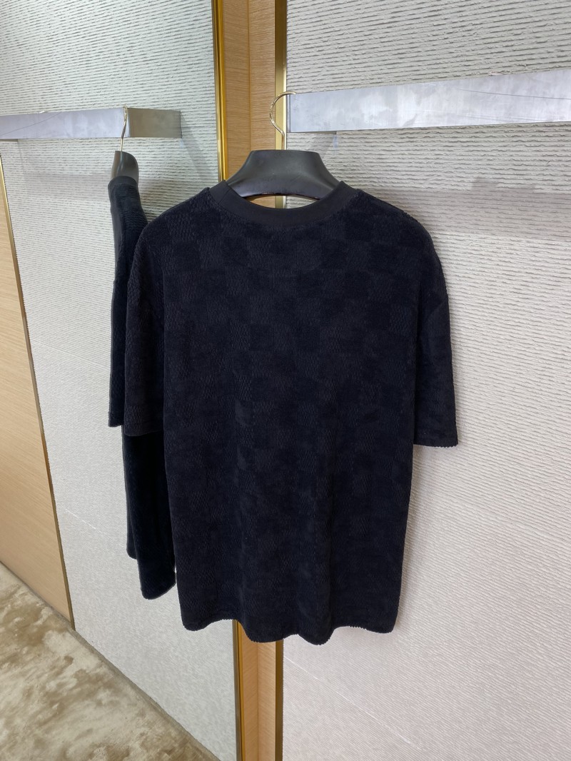 LV Checkered Terry Velour Short Sleeve T-Shirt 7