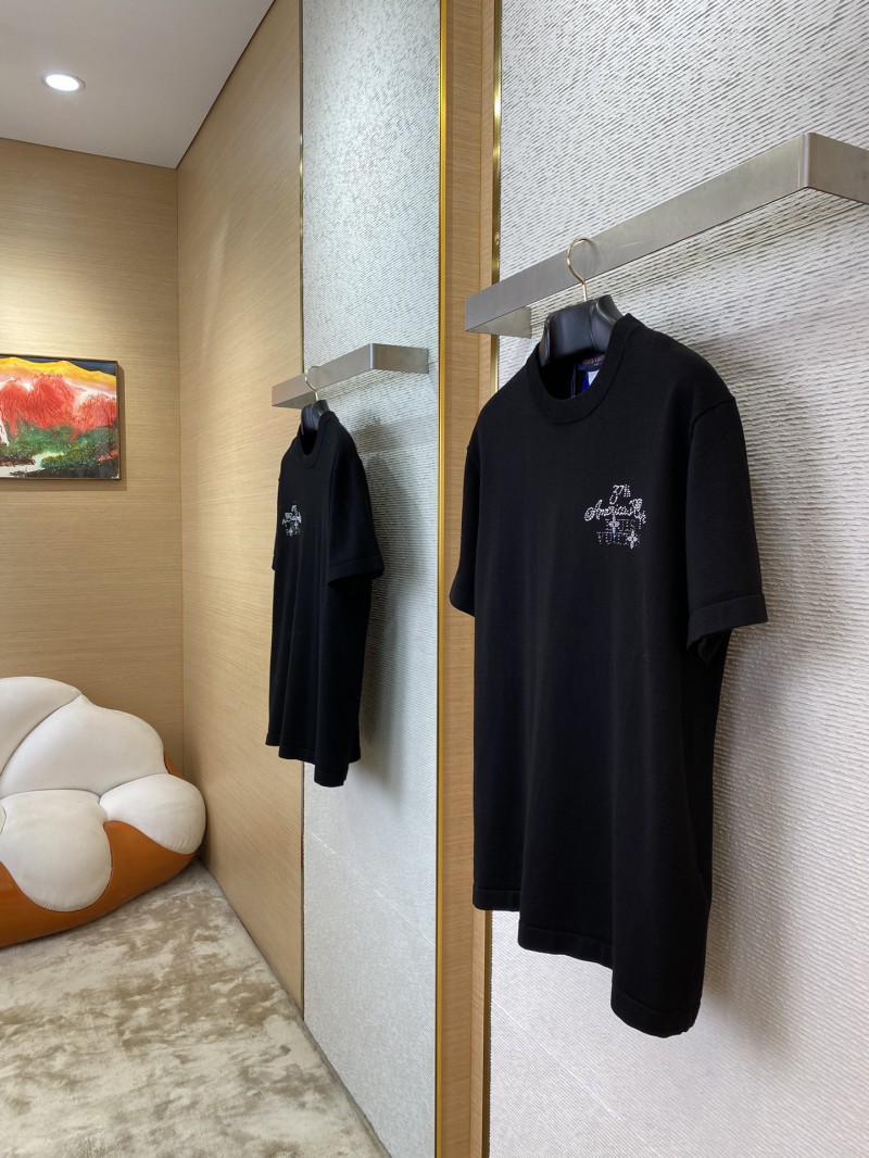 LV hot stamping Hot Stamped America's Cup Knitted Short Sleeve 3