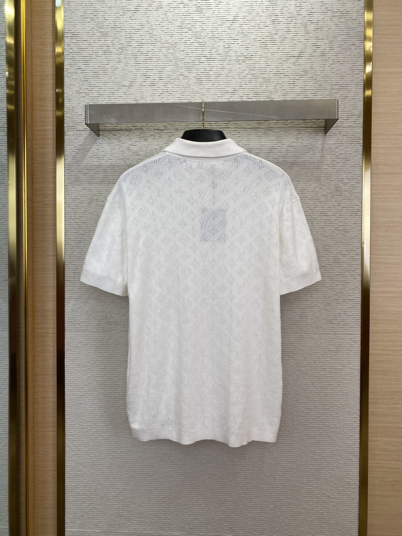 LV cut-out jacquard knit polo short-sleeved T-shirt 1