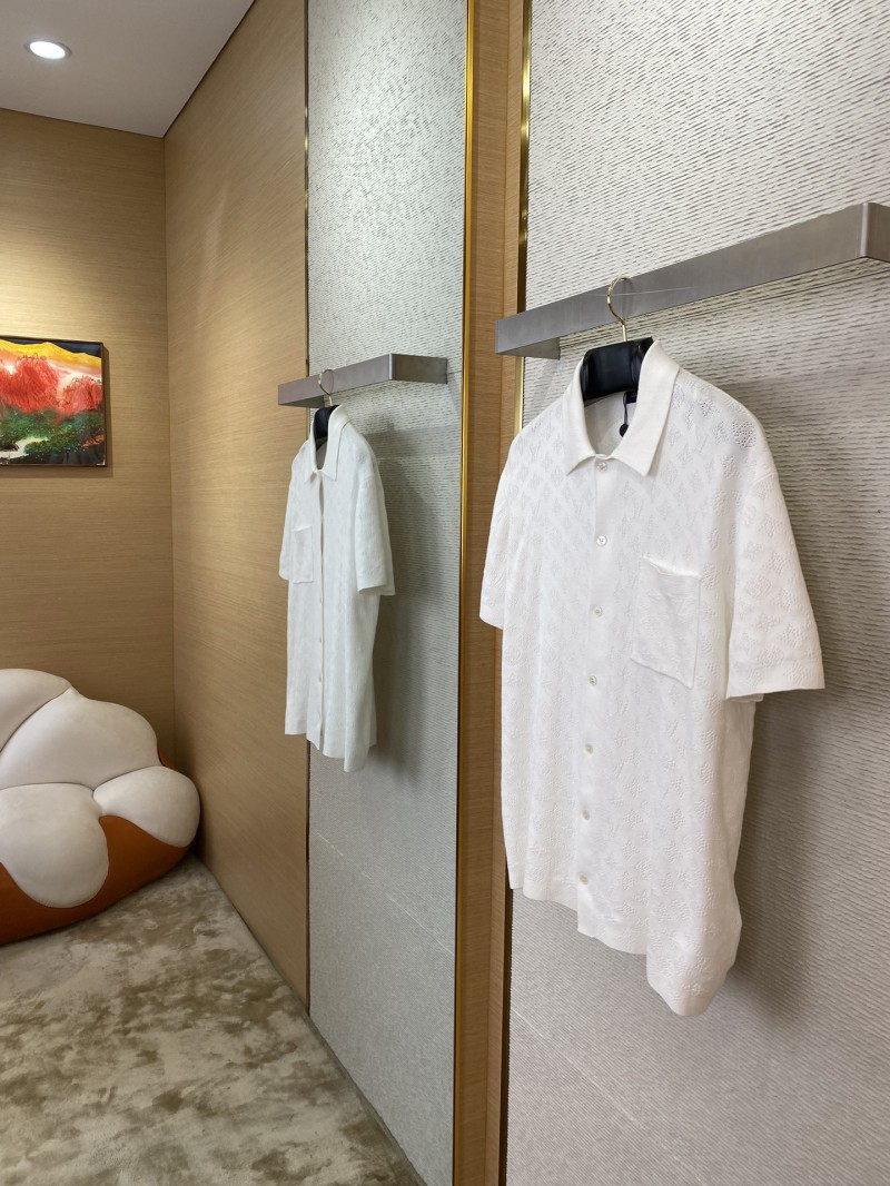 LV cut-out jacquard knit polo short-sleeved T-shirt 2