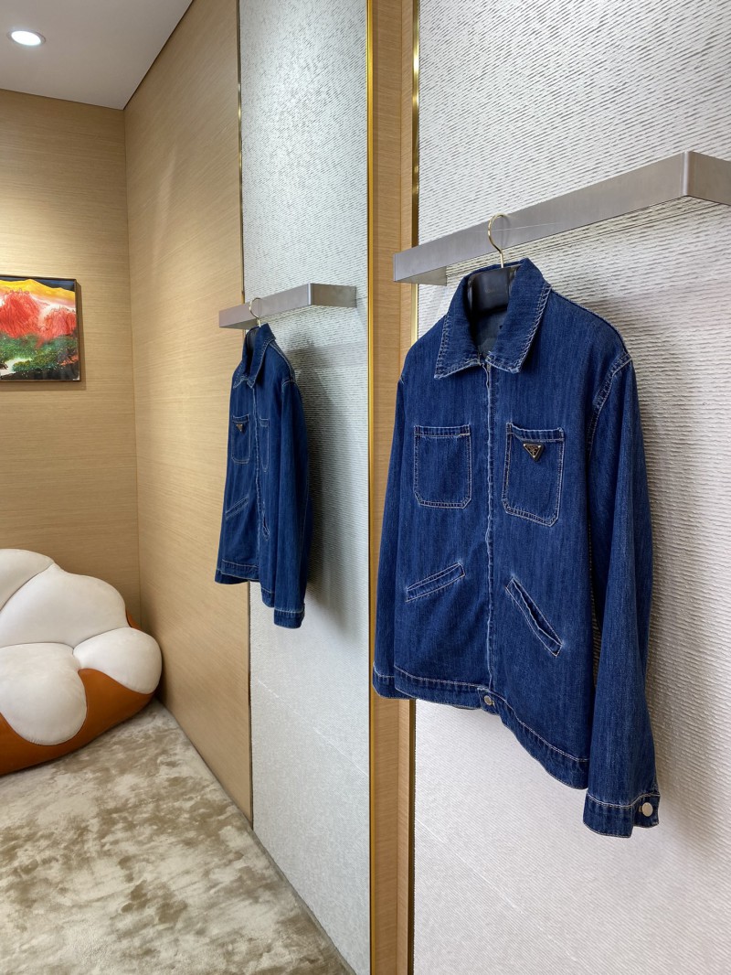 Prada washed and distressed denim outerwear 2