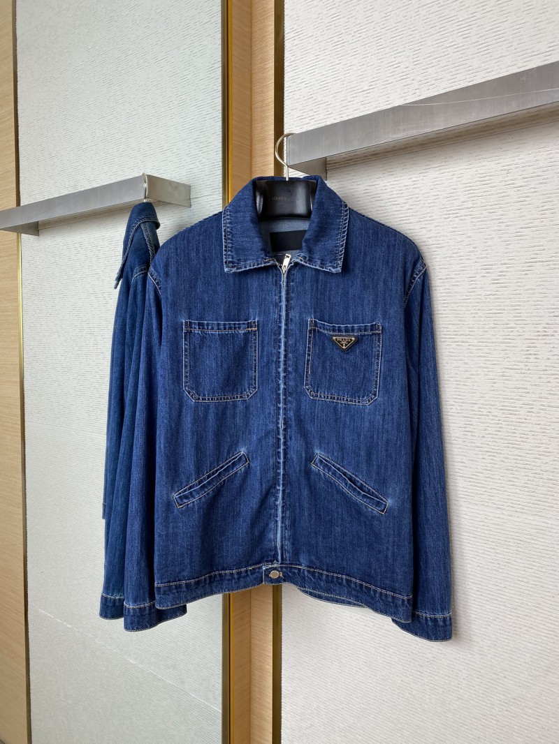 Prada washed and distressed denim outerwear 4
