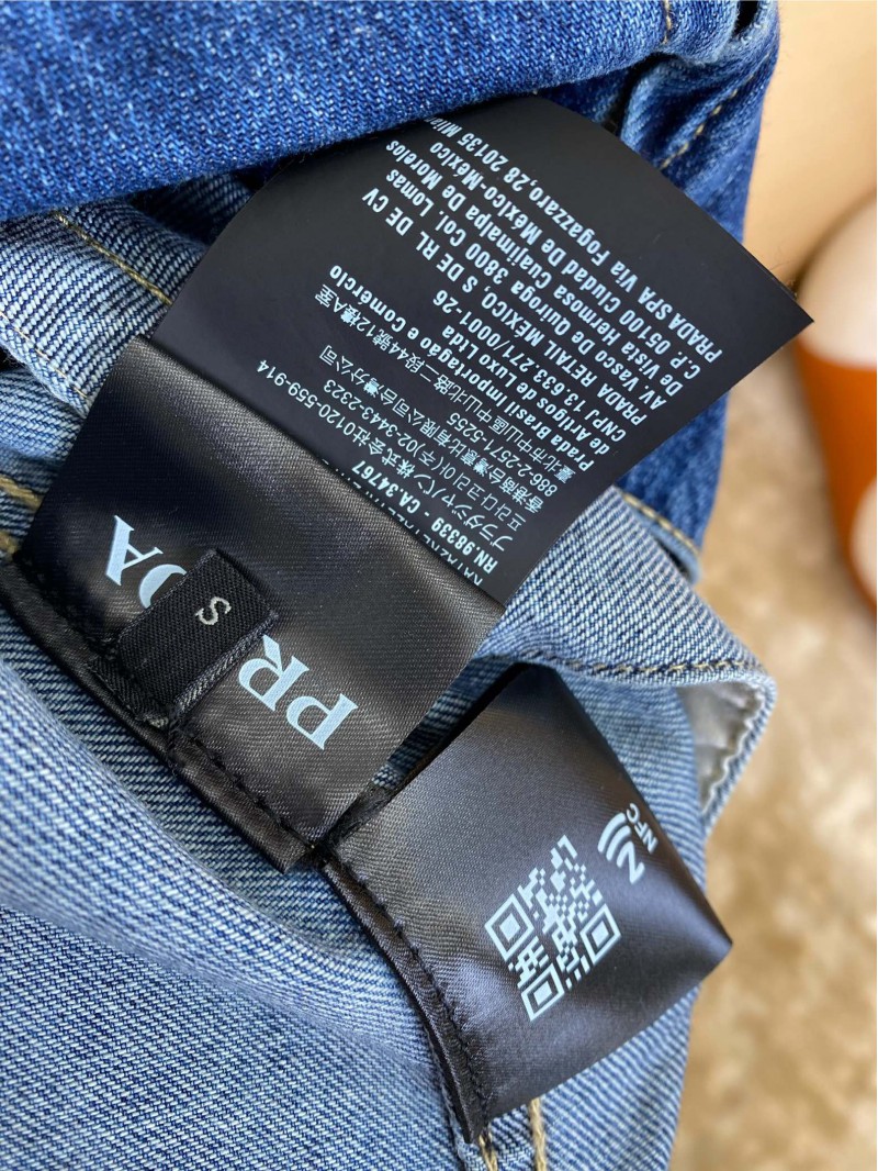 Prada washed and distressed denim outerwear 8