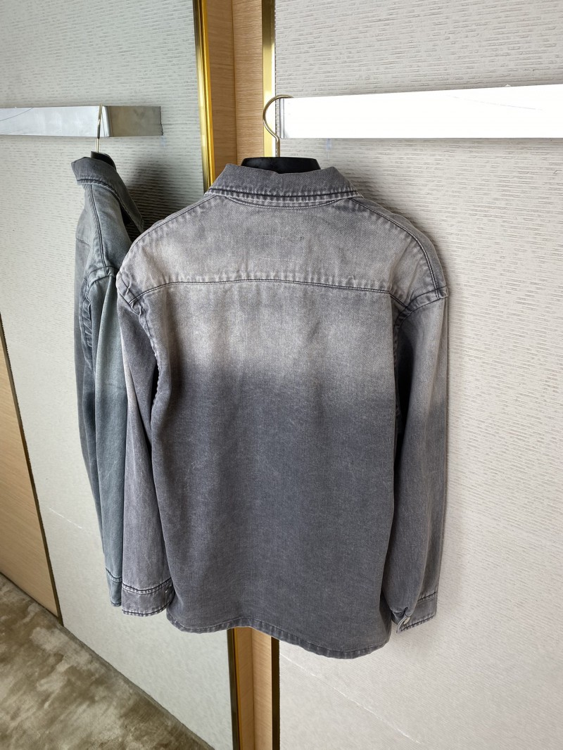 Prada Aged Grey Denim Jacket Coat 7