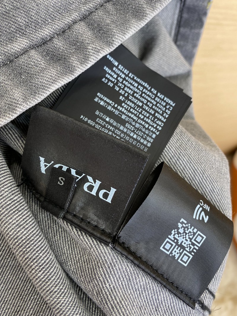 Prada Aged Grey Denim Jacket Coat 8