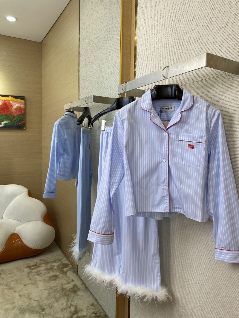 Miu Miu Blue Striped Casual Shirt 2