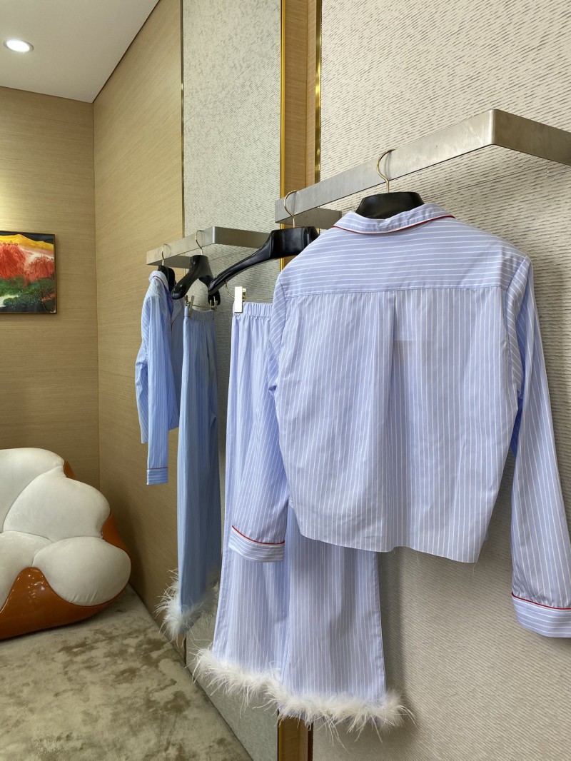 Miu Miu Blue Striped Casual Shirt 3
