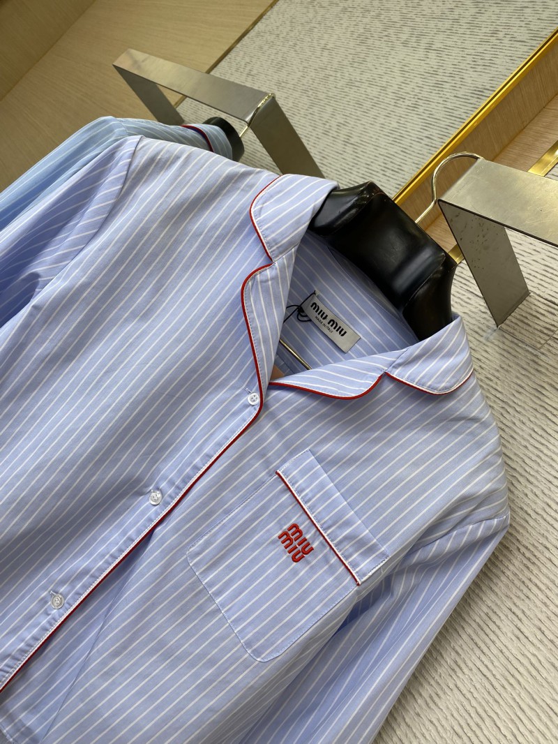 Miu Miu Blue Striped Casual Shirt 5