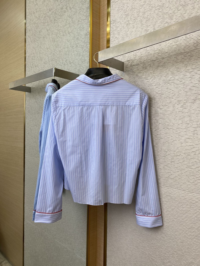 Miu Miu Blue Striped Casual Shirt 6