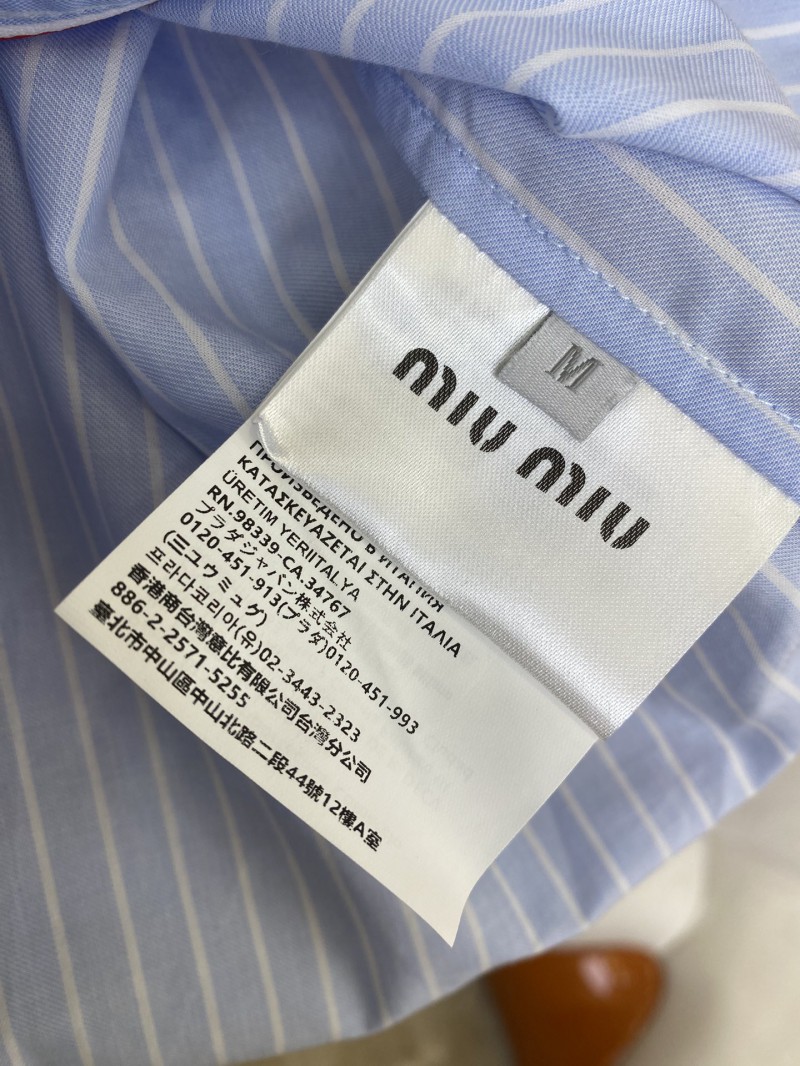 Miu Miu Blue Striped Casual Shirt 8