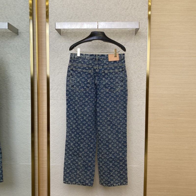 LV Old Flower Denim Trousers 1