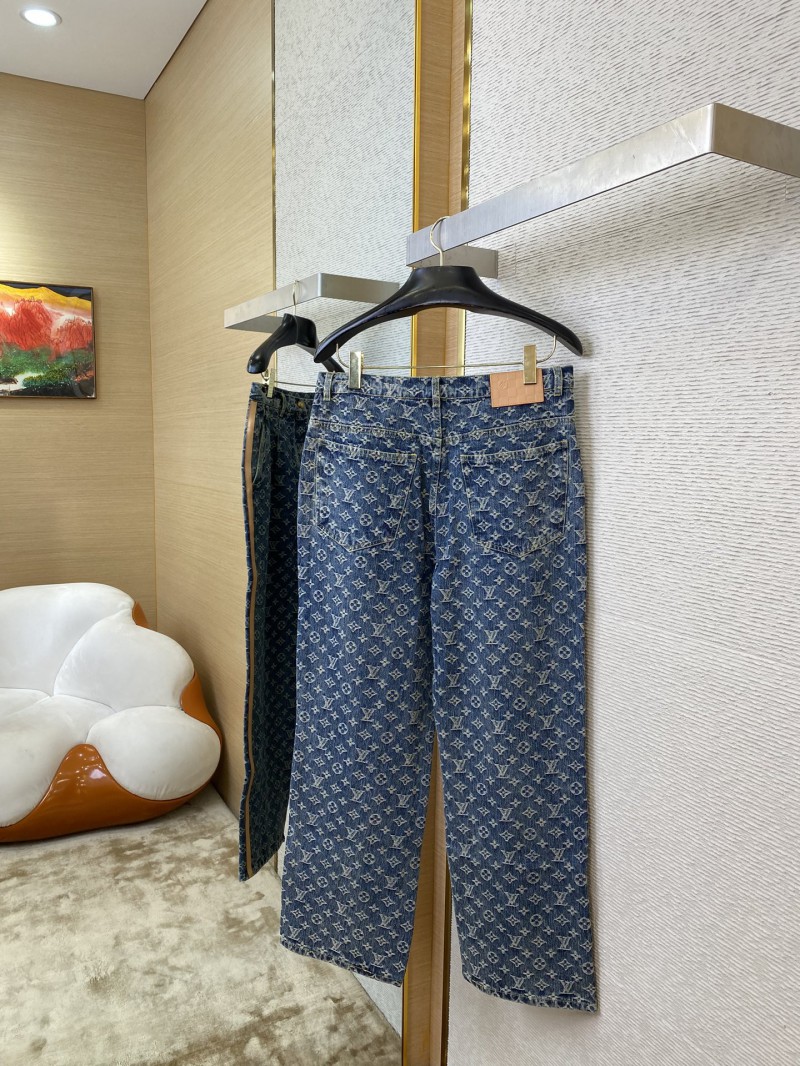 LV Old Flower Denim Trousers 3