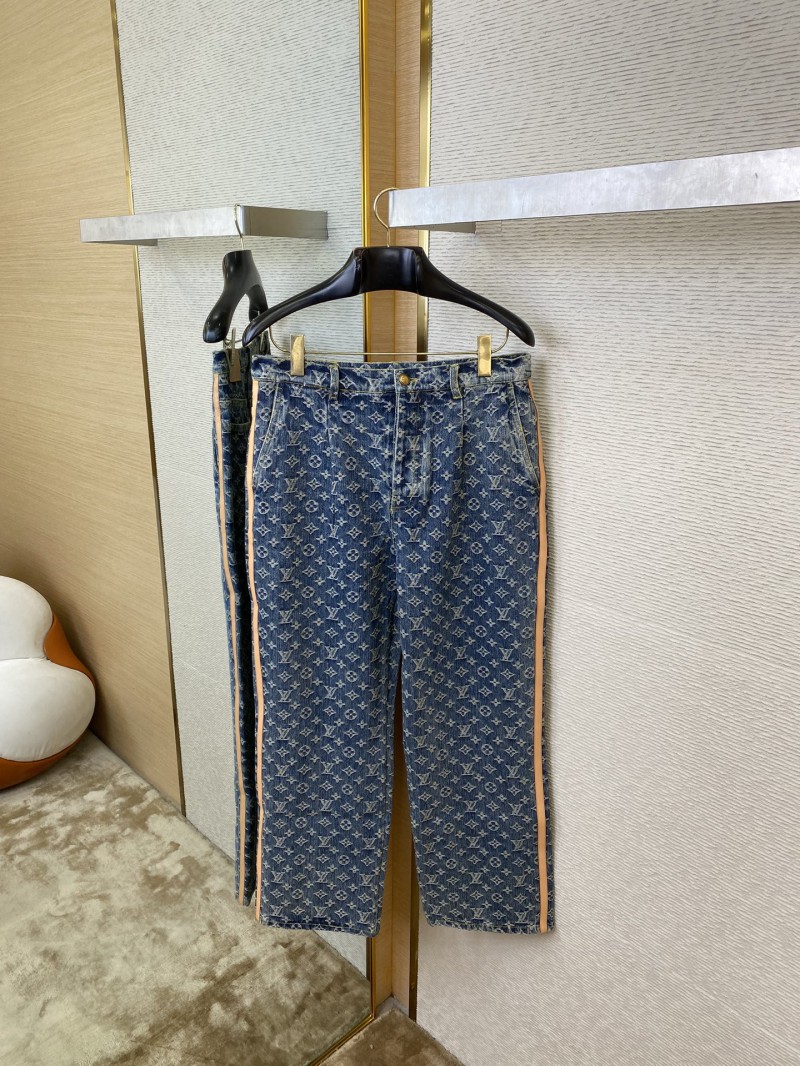 LV Old Flower Denim Trousers 6