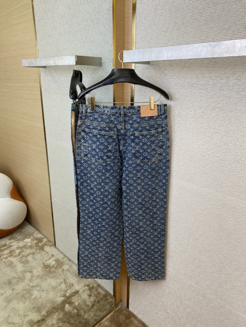 LV Old Flower Denim Trousers 7