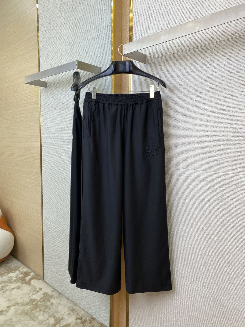 LV embroidered casual wide-leg trousers 4