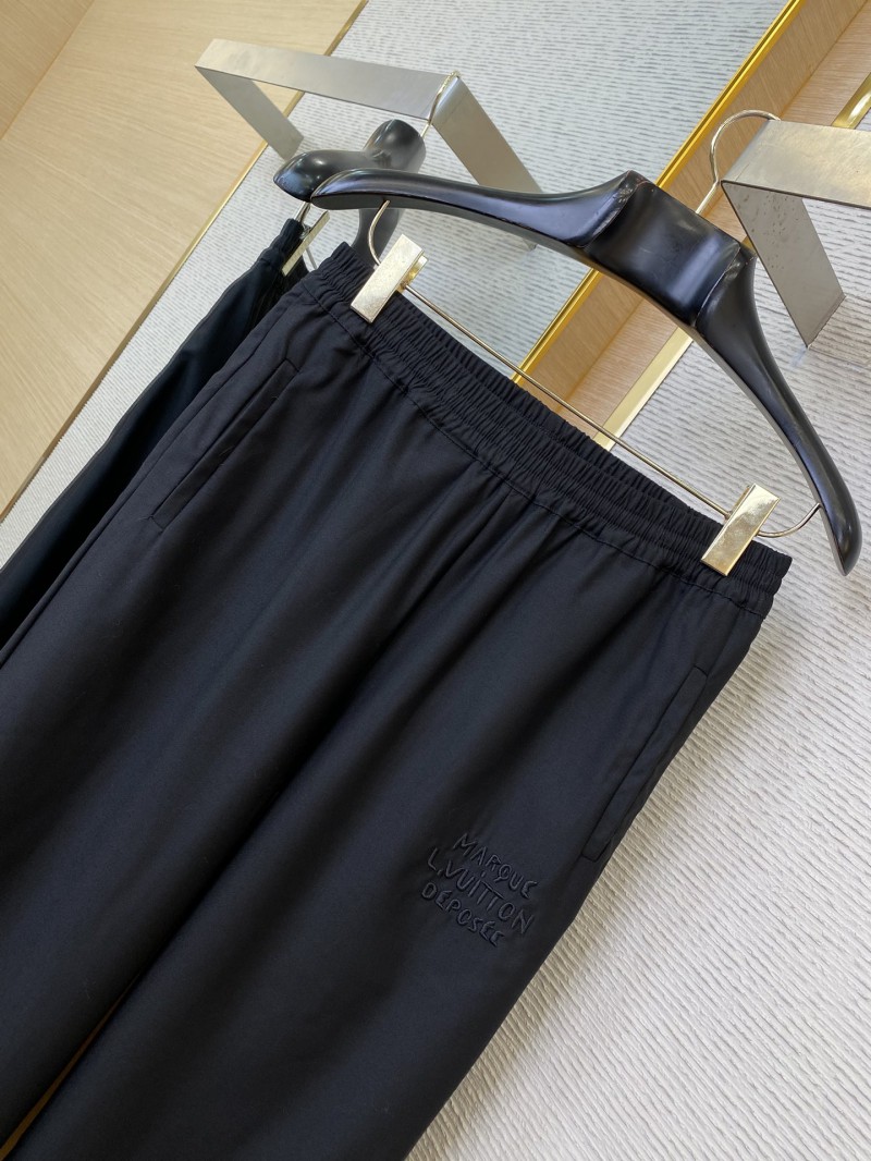 LV embroidered casual wide-leg trousers 5