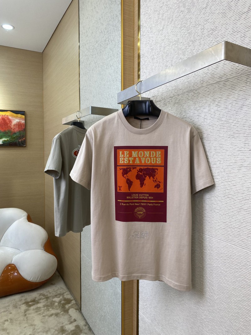 LV World Map Print Short Sleeve T-Shirt 2