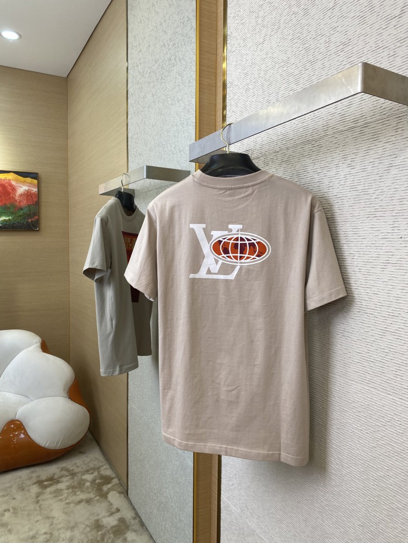 LV World Map Print Short Sleeve T-Shirt 3