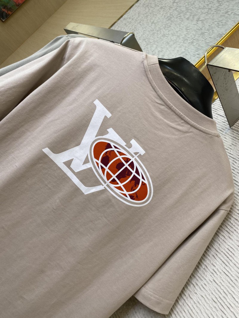 LV World Map Print Short Sleeve T-Shirt 7