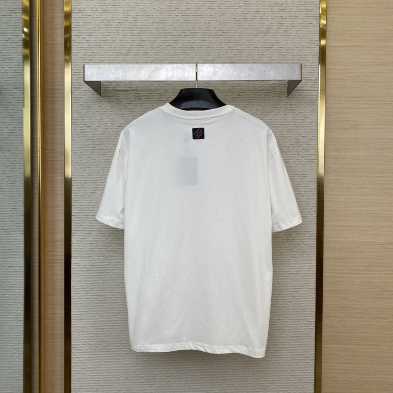 LV Flocked Print Short Sleeve T-Shirt 1