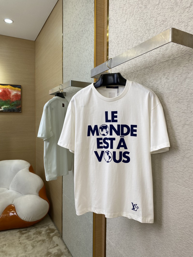 LV Flocked Print Short Sleeve T-Shirt 2