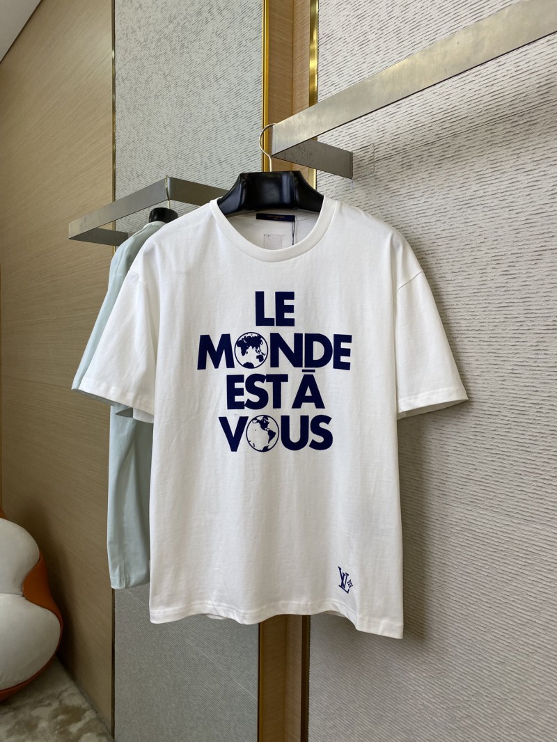 LV Flocked Print Short Sleeve T-Shirt 4