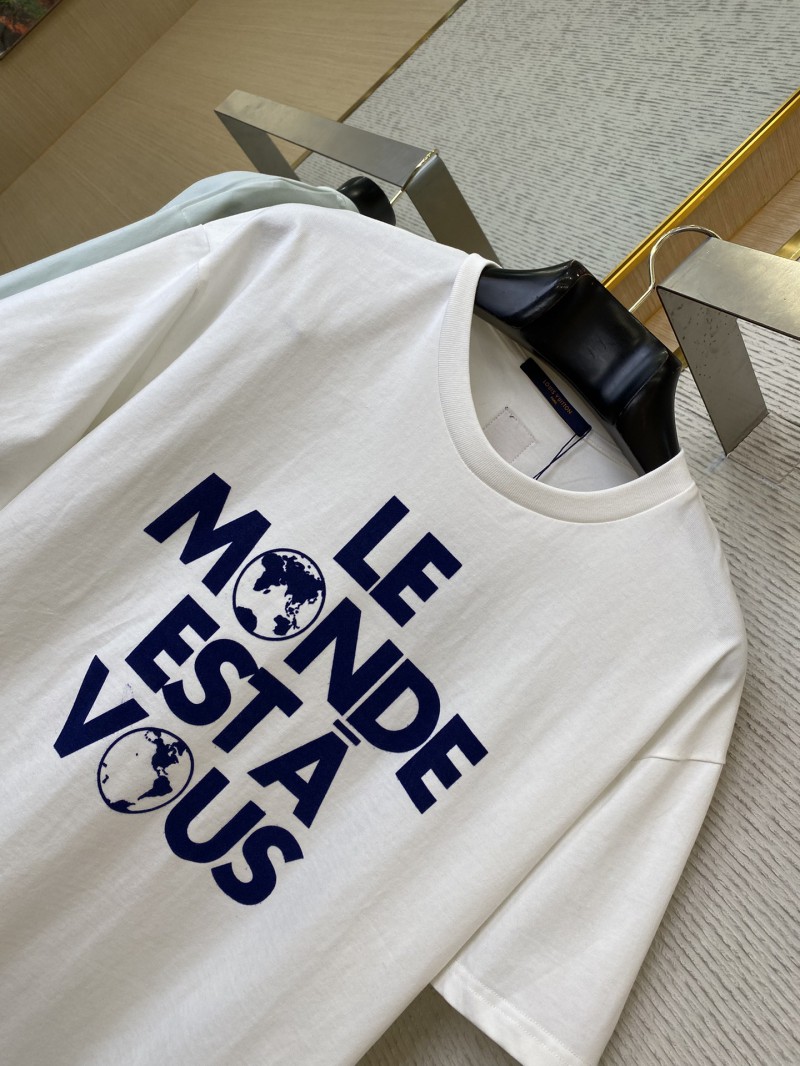 LV Flocked Print Short Sleeve T-Shirt 5