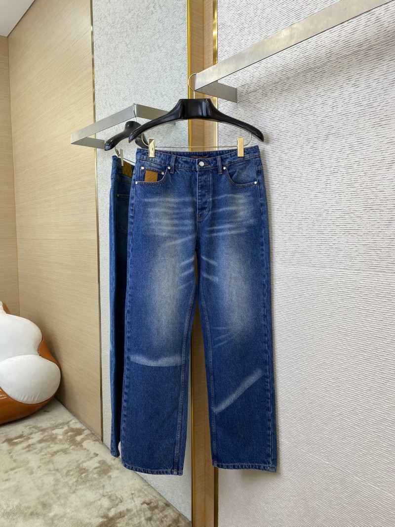 LV photocopied denim trousers 4