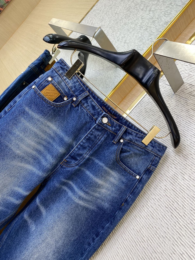 LV photocopied denim trousers 5