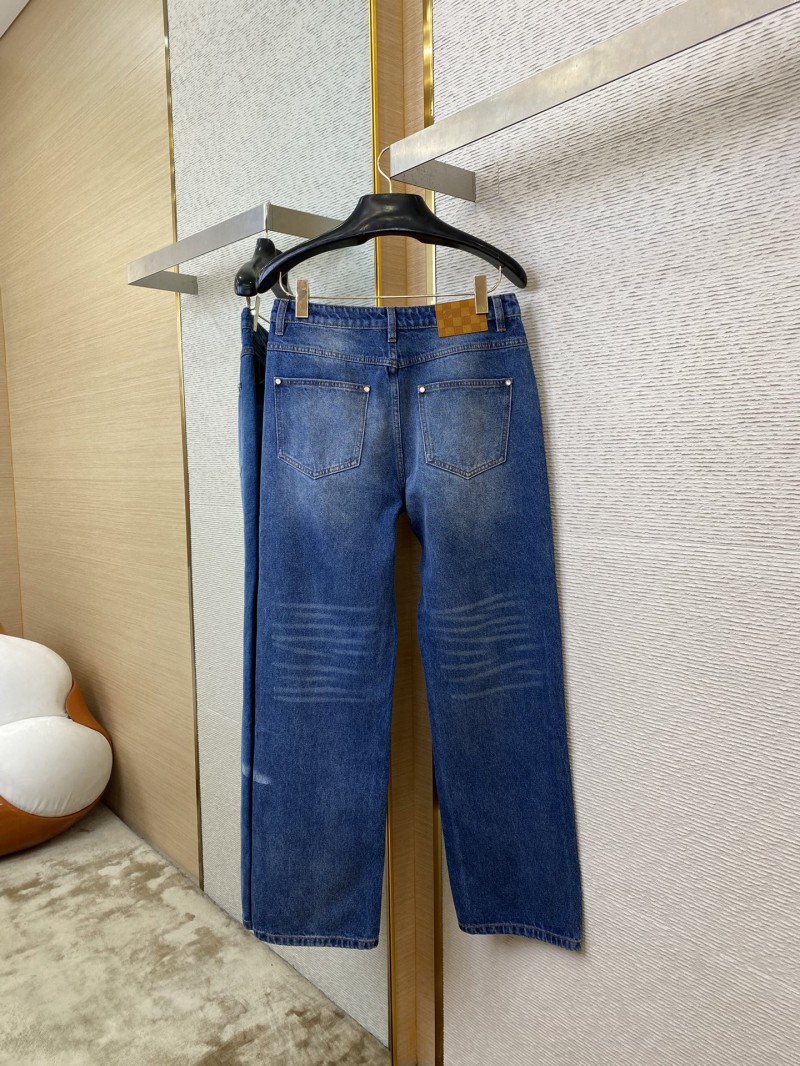 LV photocopied denim trousers 6