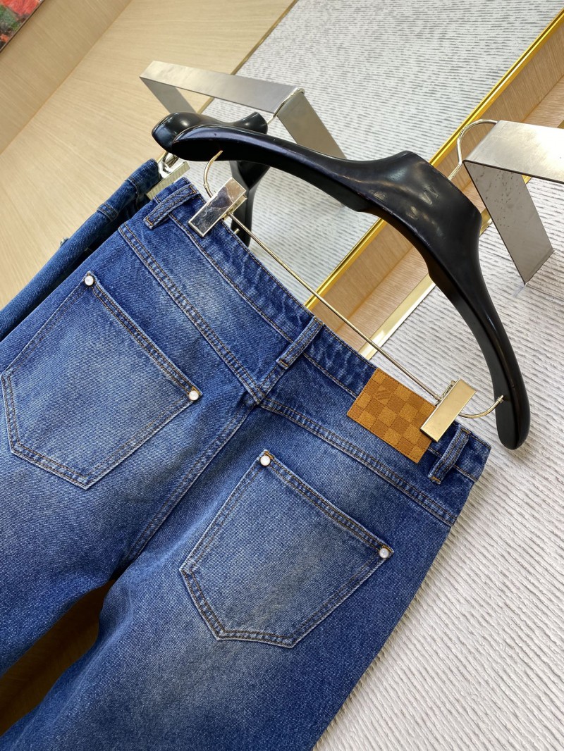 LV photocopied denim trousers 7