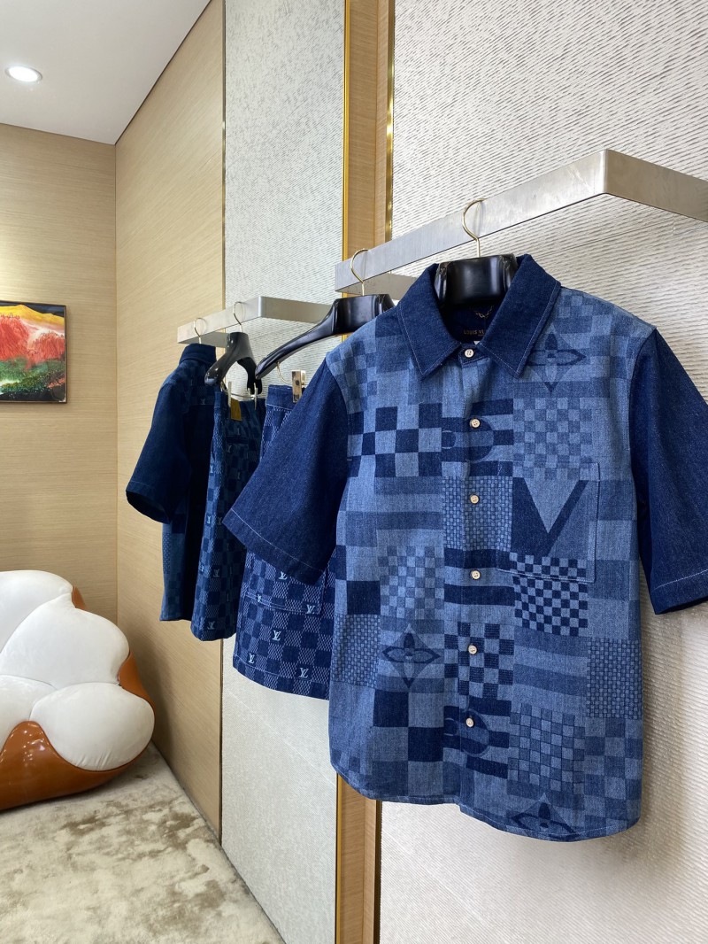 LV America's Cup Checkered Short Sleeve Shirt 2