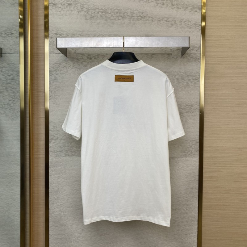 LV Abstract Letter Embroidery Short Sleeve T-Shirt 1