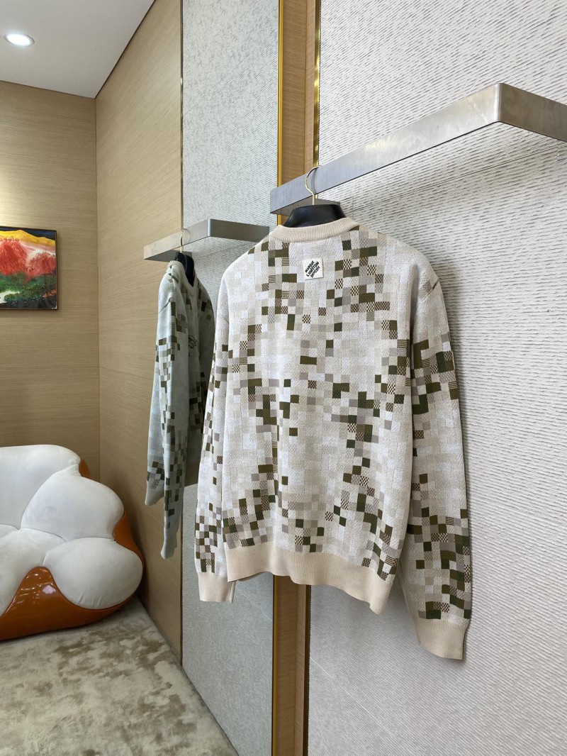 LV Camouflage Checkered Crew Neck Pullover 3