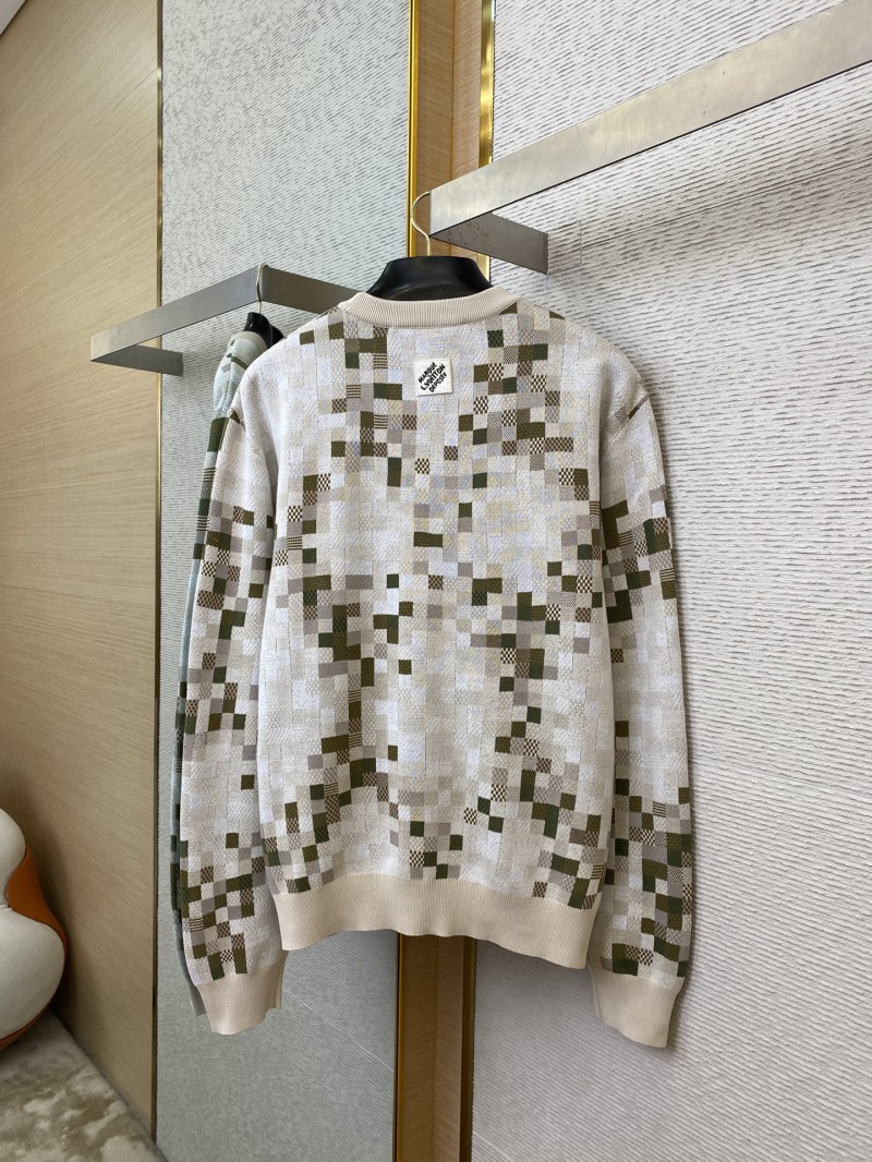 LV Camouflage Checkered Crew Neck Pullover 6