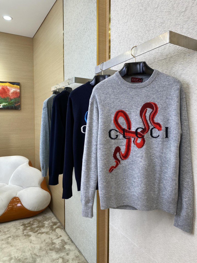 Gucci Year of the Snake Appliqu?? Crew Neck Sweater Navy 2