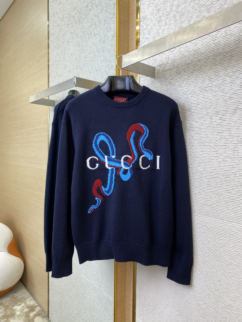 Gucci Year of the Snake Appliqu?? Crew Neck Sweater Navy 4