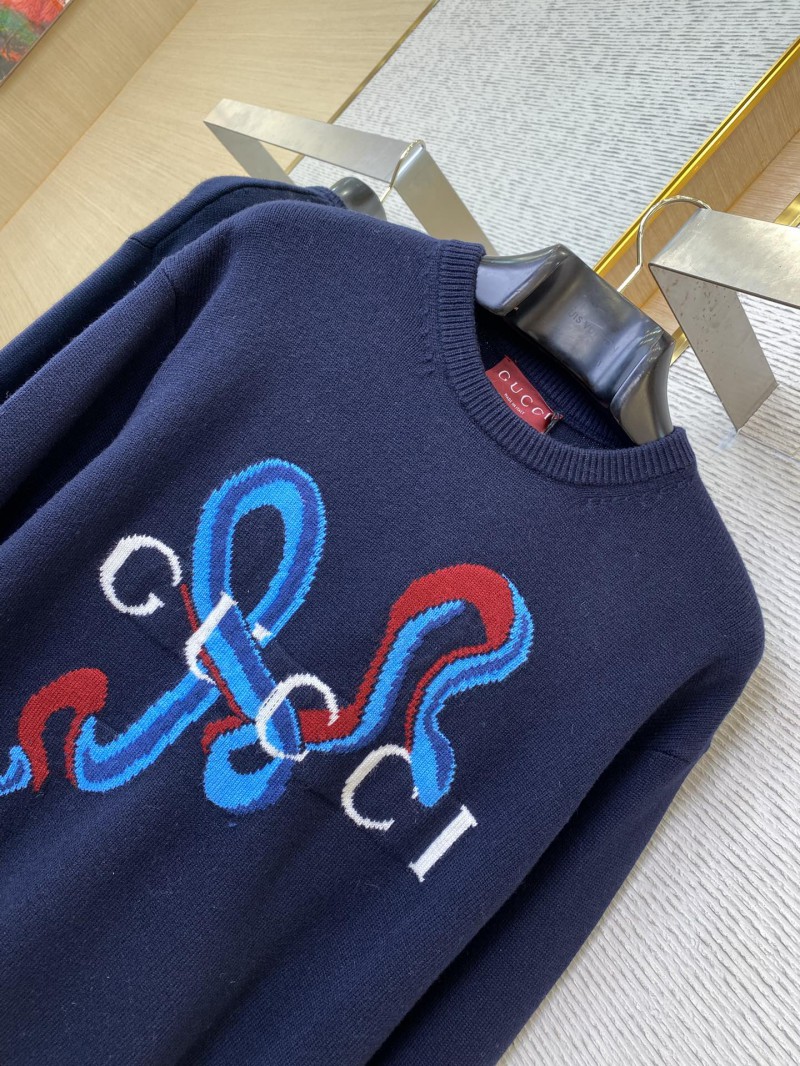 Gucci Year of the Snake Appliqu?? Crew Neck Sweater Navy 5