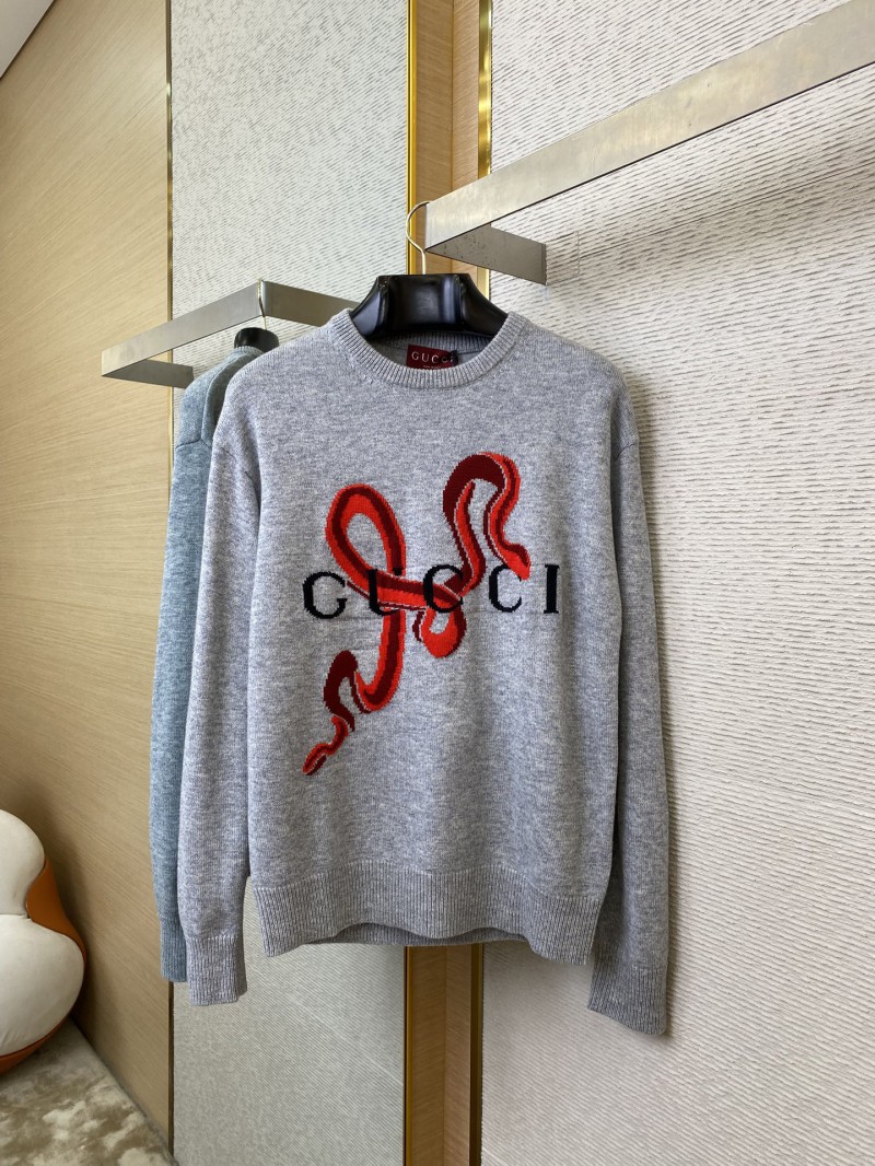 Gucci Year of the Snake Appliqu?? Crew Neck Sweater Grey 4