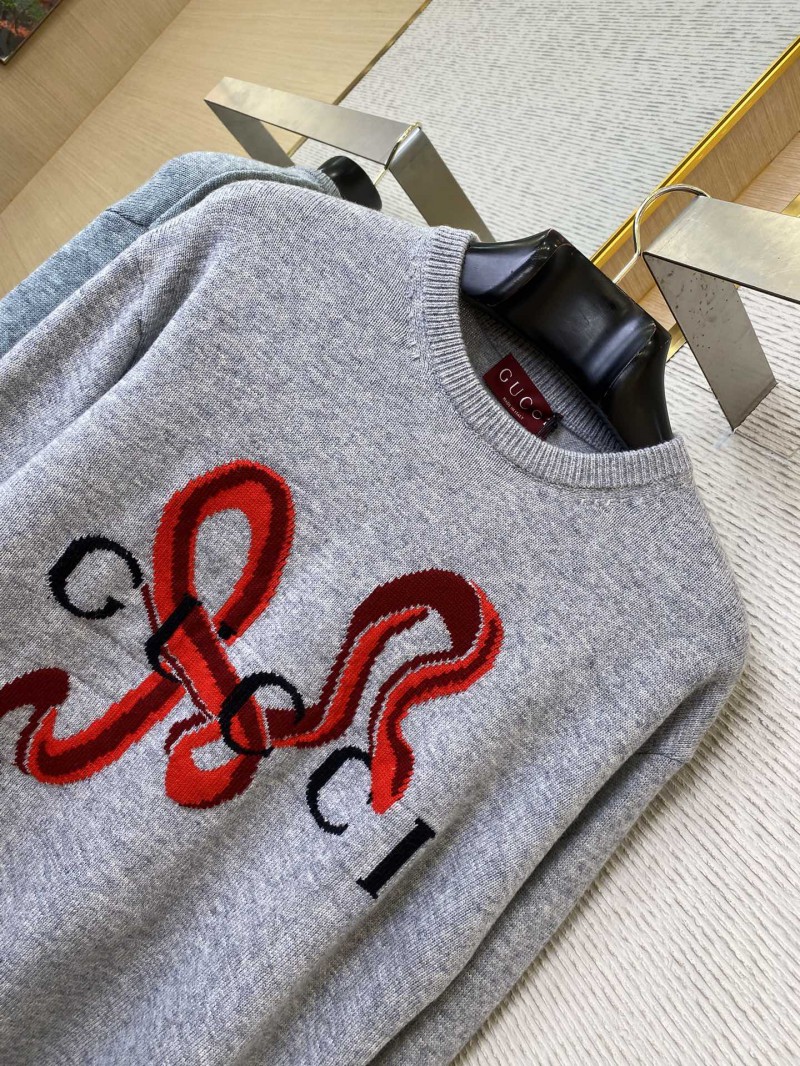 Gucci Year of the Snake Appliqu?? Crew Neck Sweater Grey 5