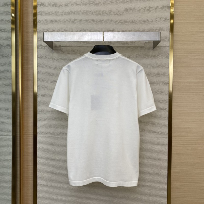 LV Ribbon Embroidered Knit Short Sleeve T-Shirt 1