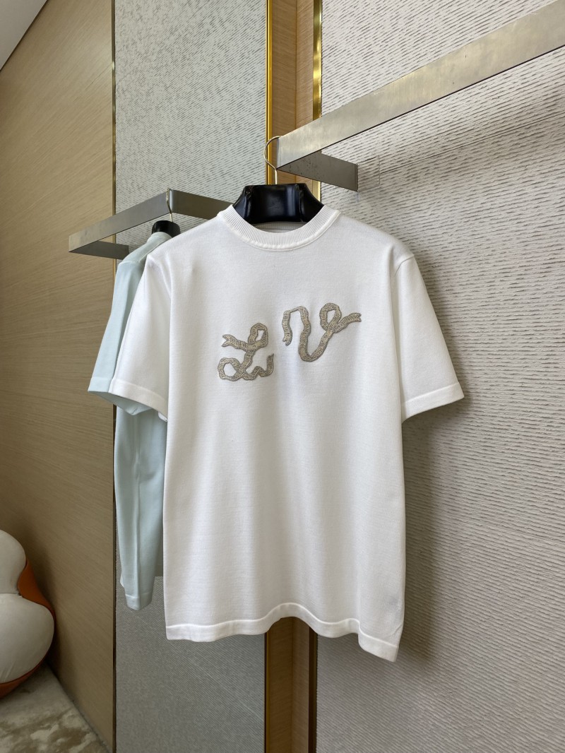 LV Ribbon Embroidered Knit Short Sleeve T-Shirt 4
